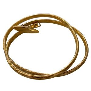 Vintage 80s Skinny Stretch Belt Gold Tone
